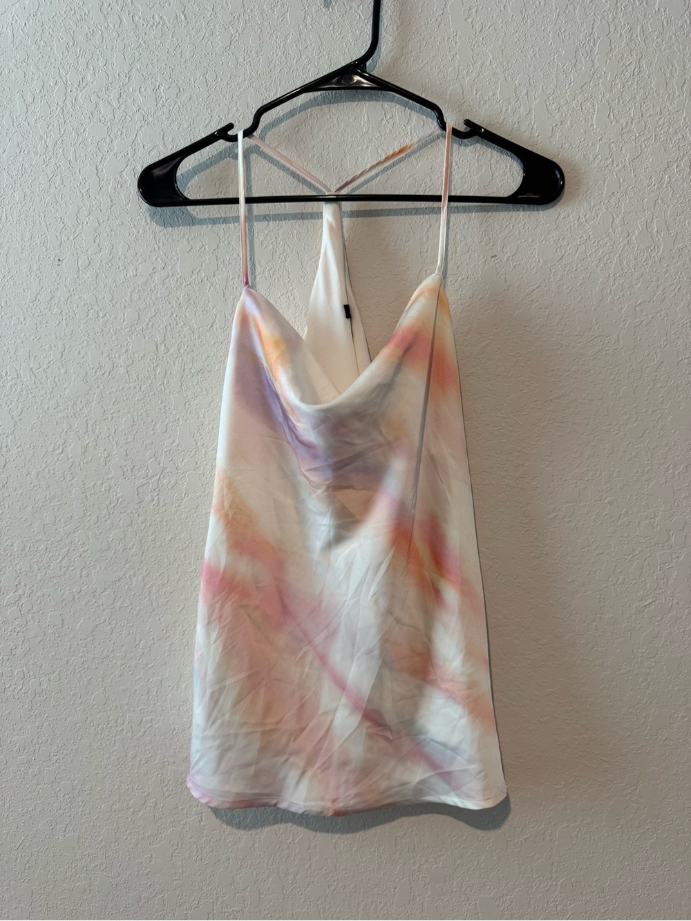 Express Pastel Tie-Dye Cowl Neck Camisole - White, Pink, Peach, Lavender